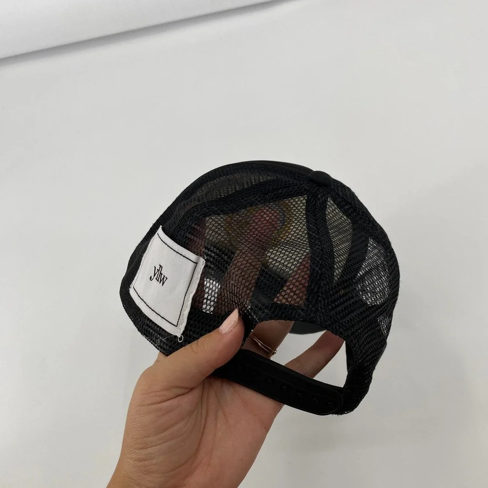 Yllw The Label Herald Crest Trucker Hat OS Black Crest Mesh Back